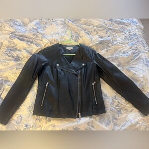 LOFT Black Leather Moto Jacket